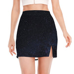 Dark Space Print Side Slit Mini Skirt