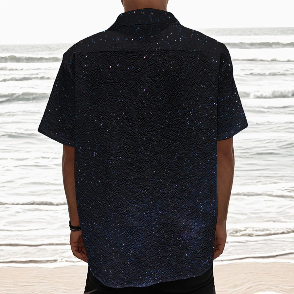 Dark Space Print Textured Short Sleeve Shirt