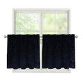 Dark Space Print Tier Curtains