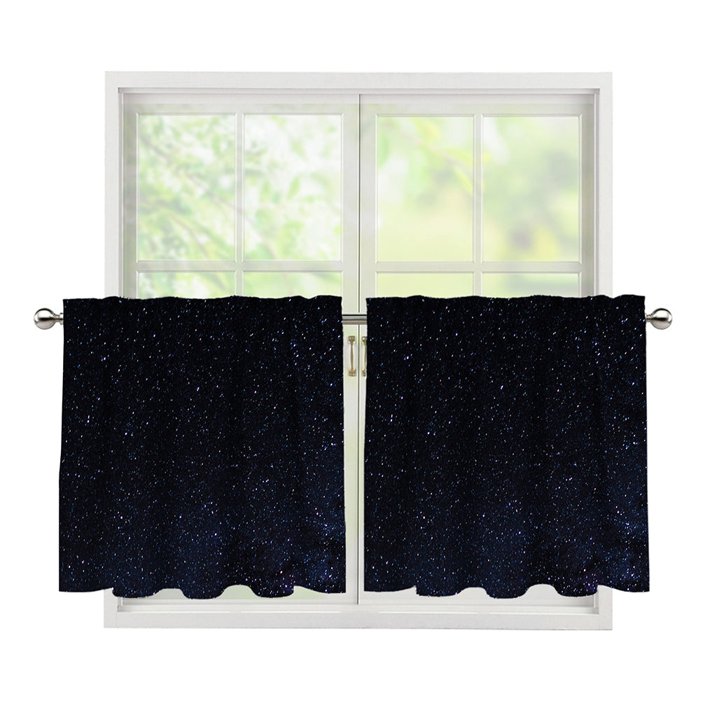 Dark Space Print Tier Curtains