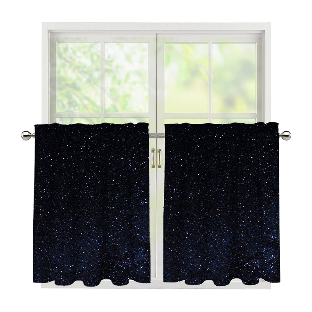 Dark Space Print Tier Curtains