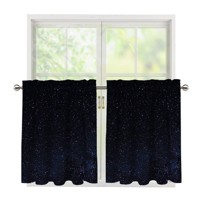 Dark Space Print Tier Curtains
