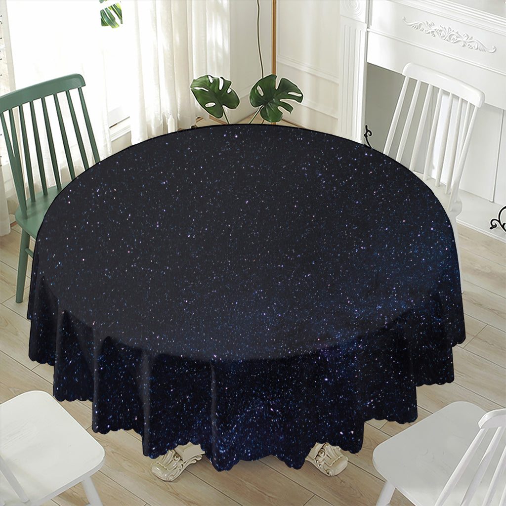 Dark Space Print Waterproof Round Tablecloth