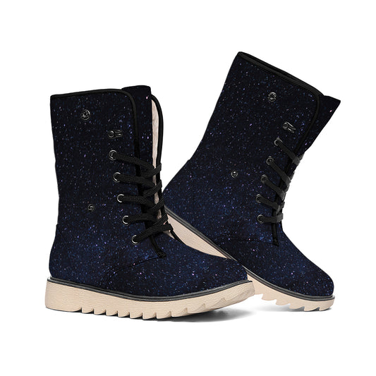 Dark Space Print Winter Boots