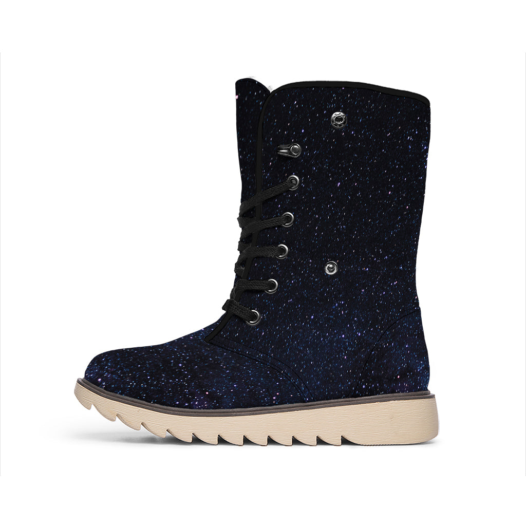 Dark Space Print Winter Boots