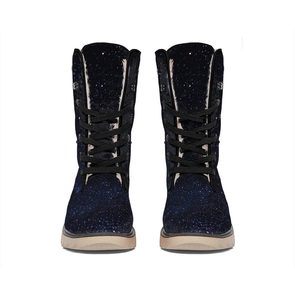 Dark Space Print Winter Boots