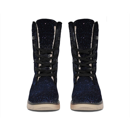 Dark Space Print Winter Boots