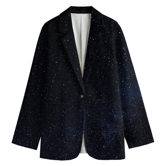 Dark Space Print Women's Cotton Blazer