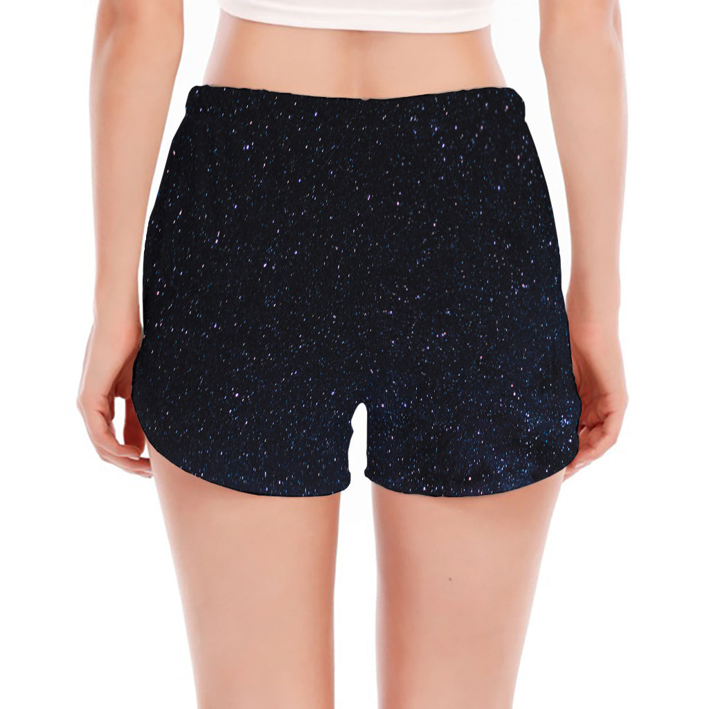 Dark Space Print Women's Split Running Shorts
