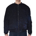 Dark Space Print Zip Sleeve Bomber Jacket
