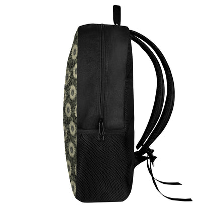 Dark Sunflower Pattern Print 17 Inch Backpack