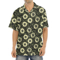 Dark Sunflower Pattern Print Aloha Shirt