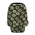 Dark Sunflower Pattern Print Baby Seat Cover