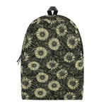 Dark Sunflower Pattern Print Backpack