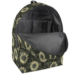 Dark Sunflower Pattern Print Backpack