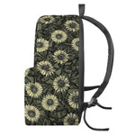 Dark Sunflower Pattern Print Backpack