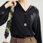 Dark Sunflower Pattern Print Bag Strap