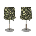 Dark Sunflower Pattern Print Bar Stool Covers