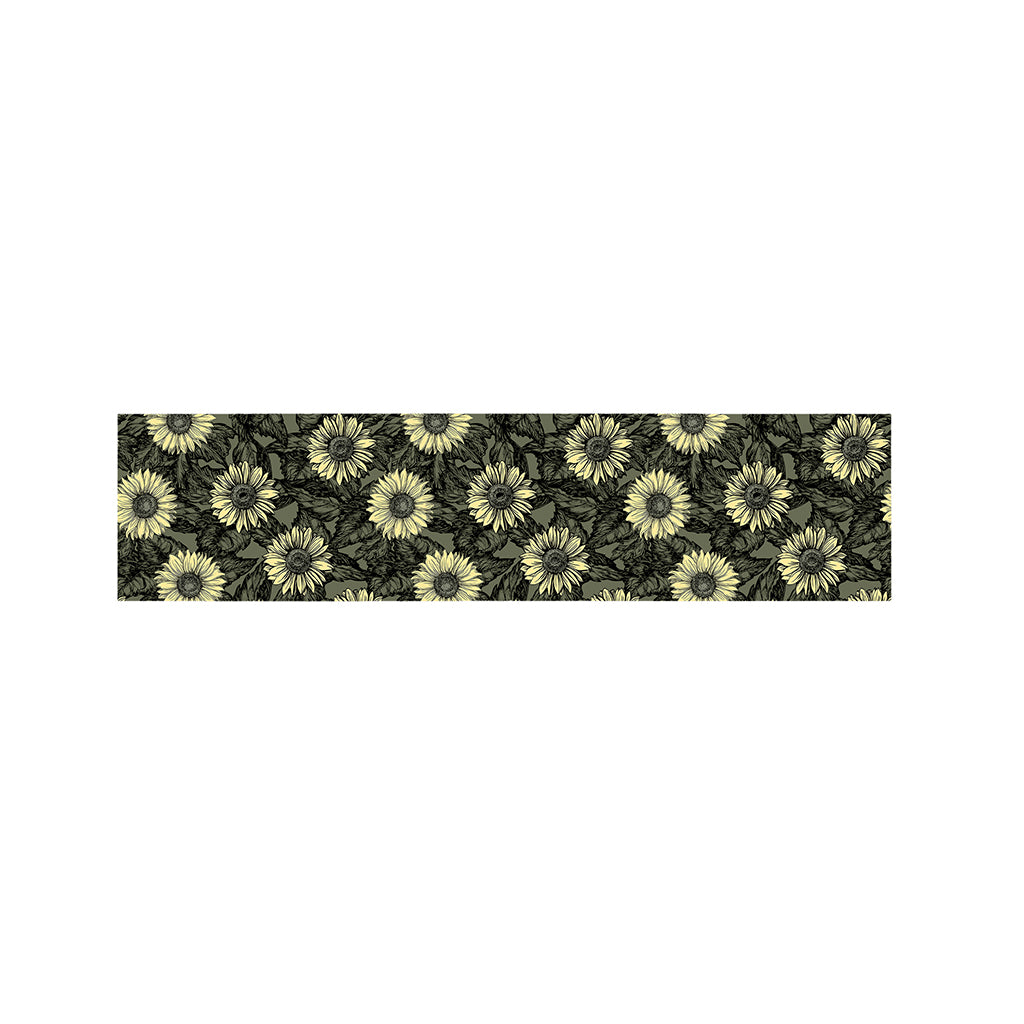 Dark Sunflower Pattern Print Bed Runner