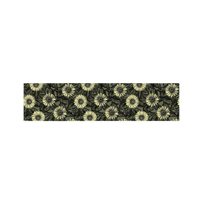 Dark Sunflower Pattern Print Bed Runner
