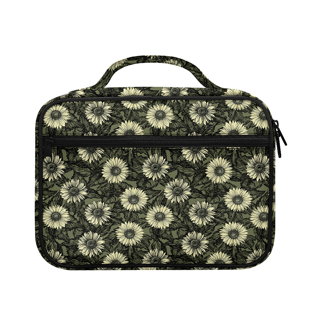 Dark Sunflower Pattern Print Briefcase Bible Bag