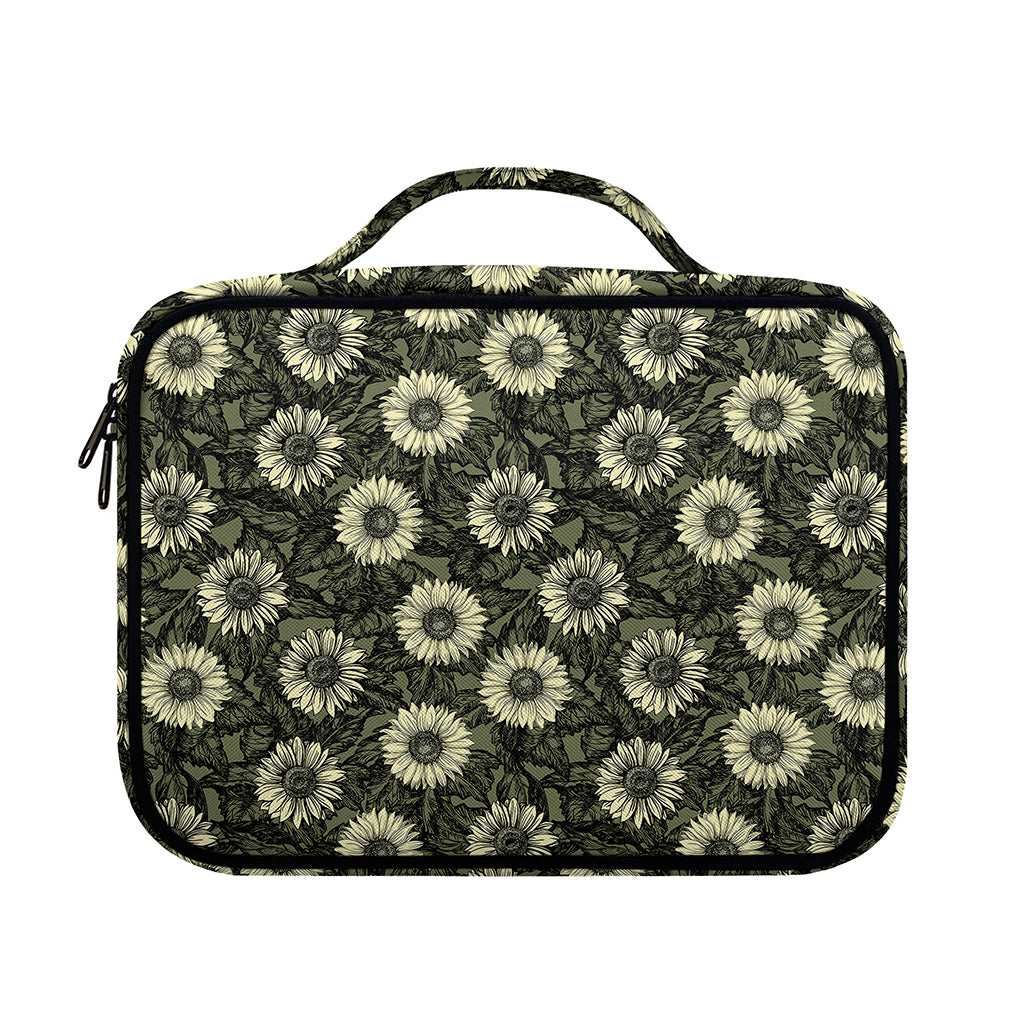 Dark Sunflower Pattern Print Briefcase Bible Bag