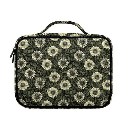Dark Sunflower Pattern Print Briefcase Bible Bag
