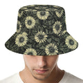 Dark Sunflower Pattern Print Bucket Hat
