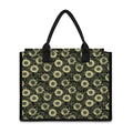 Dark Sunflower Pattern Print Canvas Tote Bag