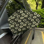 Dark Sunflower Pattern Print Car Side Mirror Covers