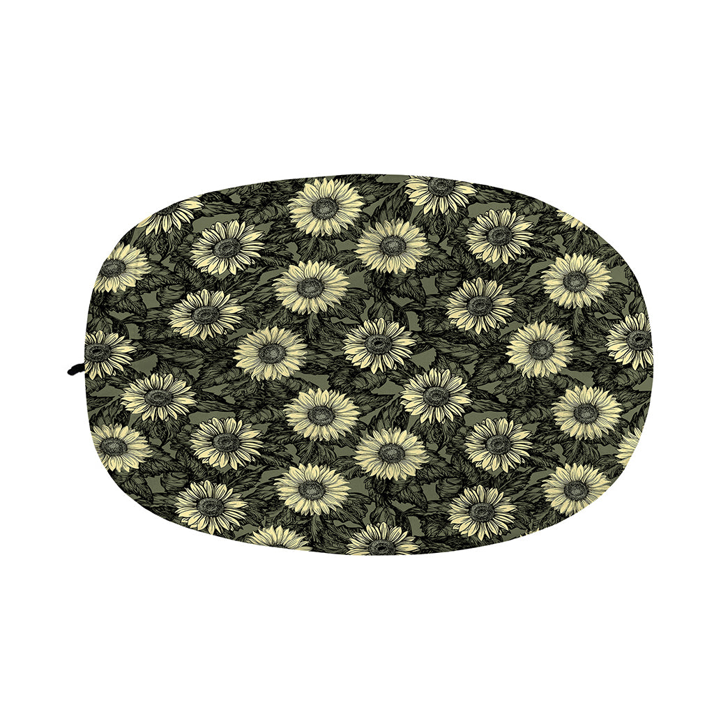 Dark Sunflower Pattern Print Car Side Mirror Covers