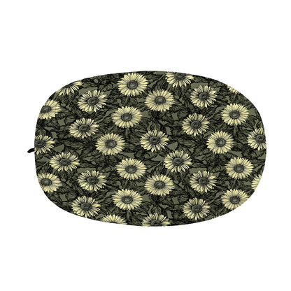 Dark Sunflower Pattern Print Car Side Mirror Covers