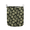 Dark Sunflower Pattern Print Collapsible Laundry Basket
