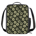 Dark Sunflower Pattern Print Crossbody Lunch Bag
