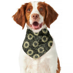Dark Sunflower Pattern Print Dog Bandana