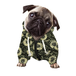 Dark Sunflower Pattern Print Dog Zip Up Hoodie