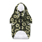 Dark Sunflower Pattern Print Dog Zip Up Hoodie