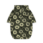 Dark Sunflower Pattern Print Dog Zip Up Hoodie