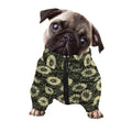 Dark Sunflower Pattern Print Dog Zip Up Jacket