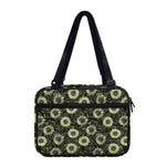 Dark Sunflower Pattern Print Double Strap Bible Bag