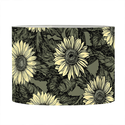 Dark Sunflower Pattern Print Drum Lamp Shade