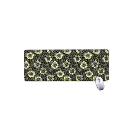 Dark Sunflower Pattern Print Extended Mouse Pad