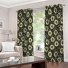 Dark Sunflower Pattern Print Extra Wide Grommet Curtains
