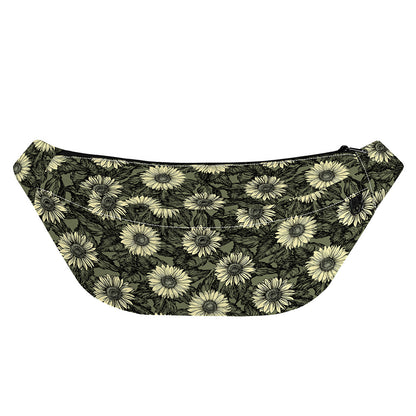 Dark Sunflower Pattern Print Fanny Pack