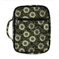 Dark Sunflower Pattern Print Front Pocket Bible Bag