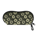 Dark Sunflower Pattern Print Glasses Case