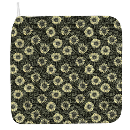 Dark Sunflower Pattern Print Hand Towel