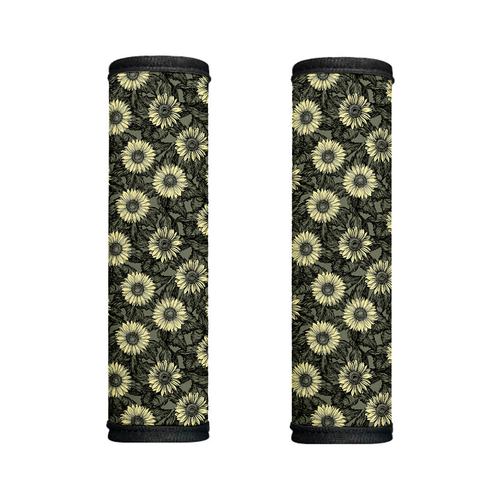 Dark Sunflower Pattern Print Handle Covers