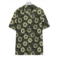 Dark Sunflower Pattern Print Hawaiian Shirt