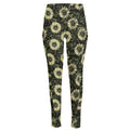 Dark Sunflower Pattern Print High-Waisted Pocket Leggings